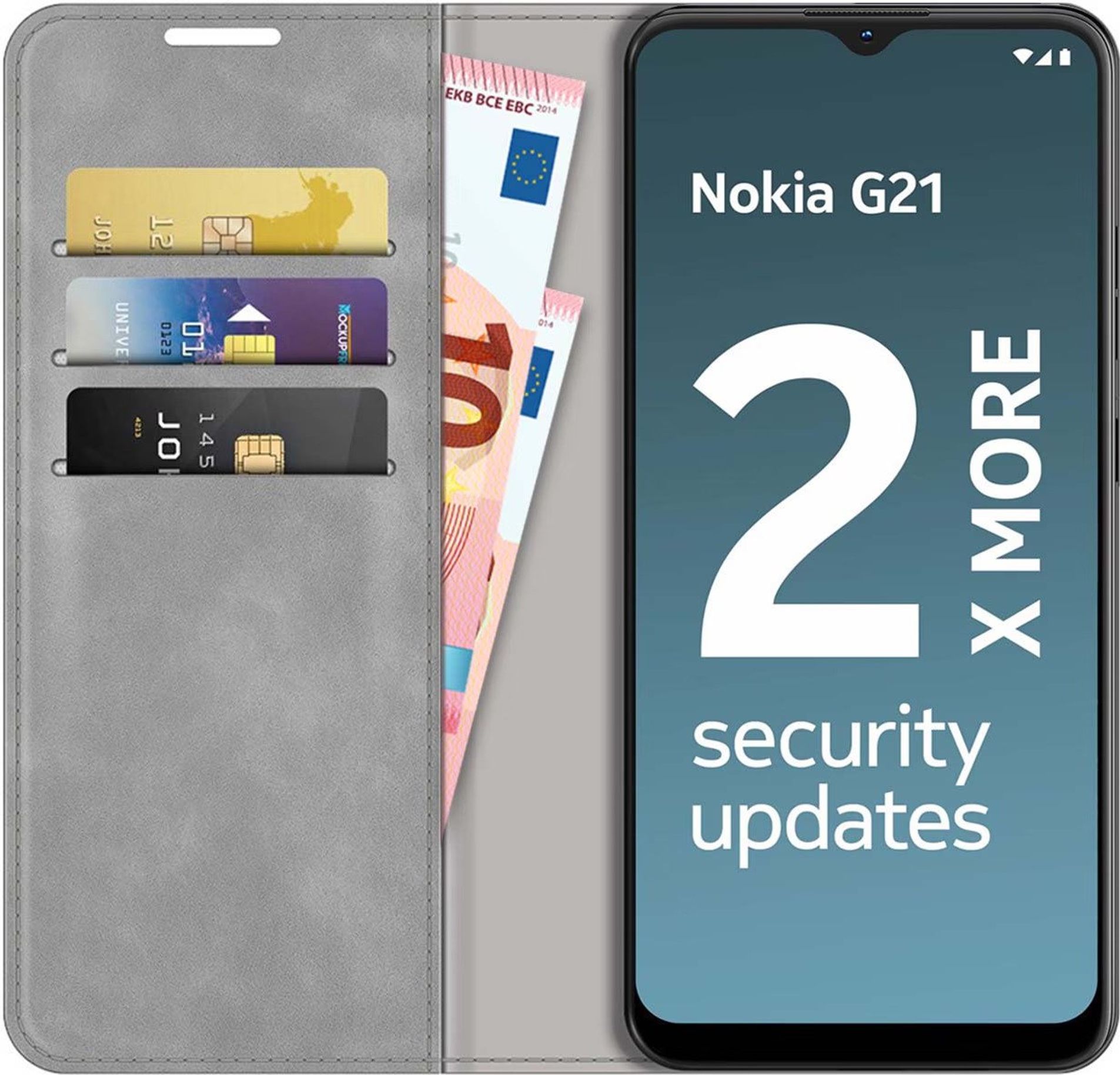 Just in Case Wallet Magnetic Nokia G11 / G21 Book Case Grijs